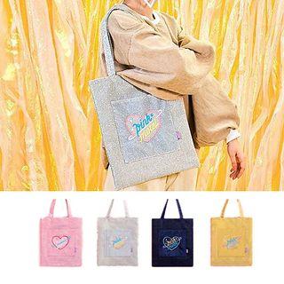 Heart Embroidered Tote Bag
