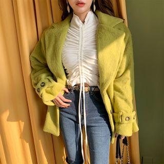 Belt-detail Wool Blend Jacket