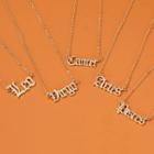 Alloy Zodiac Lettering Pendant Necklace