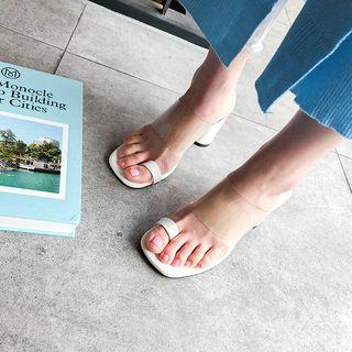 Cylinder-heel Lucite Sandals