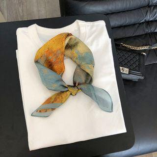 Print Scarf Blue & Yellow & Green - One Size