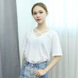 Cross Strap-front T-shirt