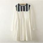 Lace Trim Long-sleeve Dress