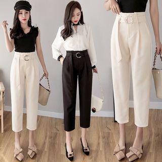 Belted Cropped Pants