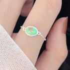 Gemstone Sterling Silver Chained Ring Silver - One Size