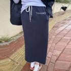 Drawstring Lettering Skirt
