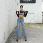 Slim-fit Boot-cut Overall Jeans