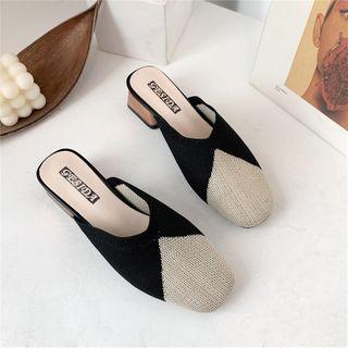 Low-heel Two Tone Mules