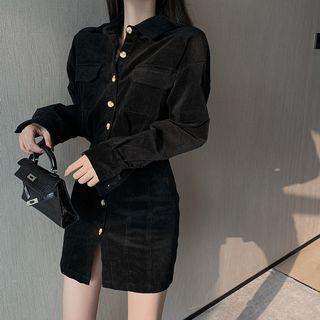 Corduroy Mini Shirtdress