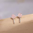 Lollipop Earring R562 - Light Pink & Silver - One Size