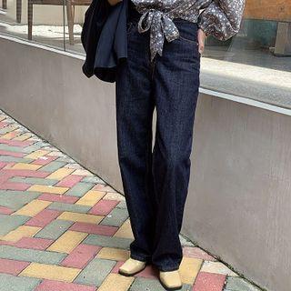 Asymmetrical Mid Rise Loose Fit Jeans