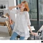 Elbow Sleeve Lace Tunic Top
