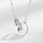 Rhinestone Interlocking Hoop Necklace Silver - One Size