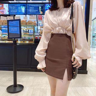 A-line Slit Mini Skirt