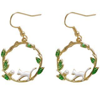 Cat Leaf Mini Hoop Earring