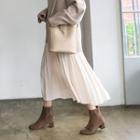 Band-waist Shirred Maxi Skirt Ivory - One Size