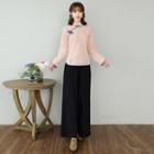 Mandarin Collar Blouse / Wide Leg Pants / Set