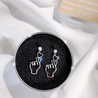 Alloy Hand Gesture Dangle Earring