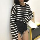 Striped Loose-fit Long-sleeve Top