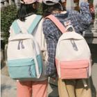 Matching Colored Panel Nylon Accent Backpack