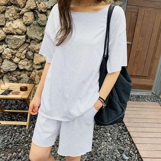 Cut-edge T-shirt & Shorts Lounge Set