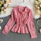 Plaid Skinny Long-sleeve Shirt