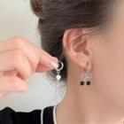 Bow Asymmetrical Alloy Dangle Earring 1 Pair - Silver - One Size