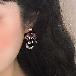 Plaid Bow Star Dangle Earring