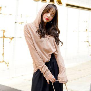 Loose-fit Hooded Henley
