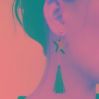 Star Asymmetrical Drop Earring