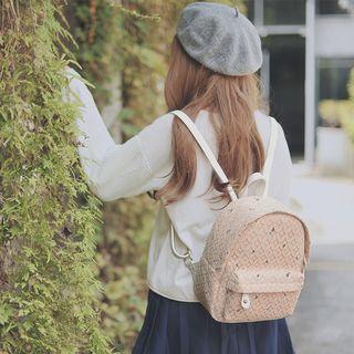 Lace-overlay Canvas Backpack