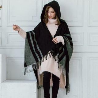 Hooded Striped Shawl