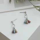 Rhinestone & Heart Dangle Earring Stud Earring - Faux Crystal - Three Colors - One Size