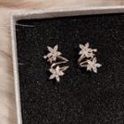 Rhinestone Star Hoop Earring 1 Pair - Gold - One Size
