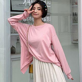 Irregular Hem Long-sleeve T-shirt