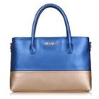 Faux-leather Color-block Tote