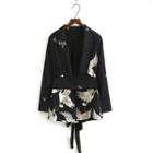 Printed Open-front Blazer