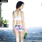Set: Print Swim Top + Swim Skirt + T-shirt