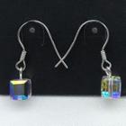925 Sterling Silver Cube Dangle Earring 1 Pair - Multicolour - One Size