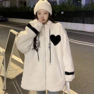 Heart Accent Fleece Zipped Jacket