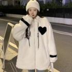 Heart Accent Fleece Zipped Jacket