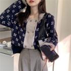 Floral Print Double Breasted Cardigan