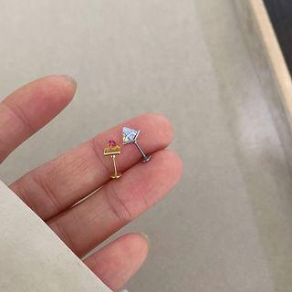 Faux Crystal Stainless Steel Earring
