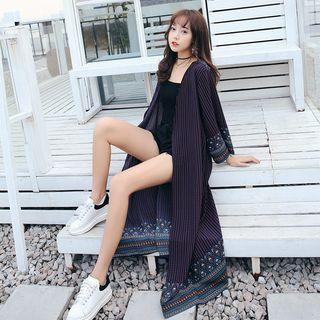 Pattern Chiffon Long Light Jacket