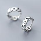 925 Sterling Silver Chain Hoop Earring Silver - One Size