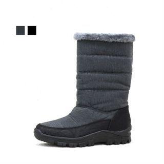 Faux-fur Lined Padded Mid Calf Boots