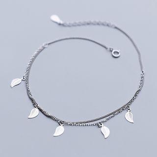 925 Sterling Silver Leaf Bracelet / Anklet
