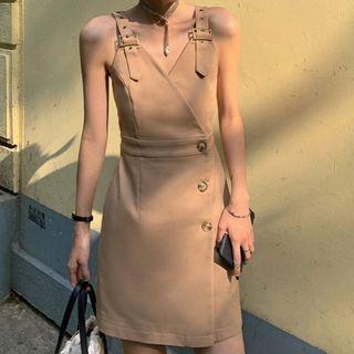 Spaghetti Strap Mini A-line Cargo Dress