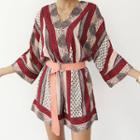 V-neck Patterned Playsuit With Belt