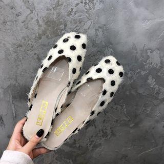 Dotted Square Toe Mules